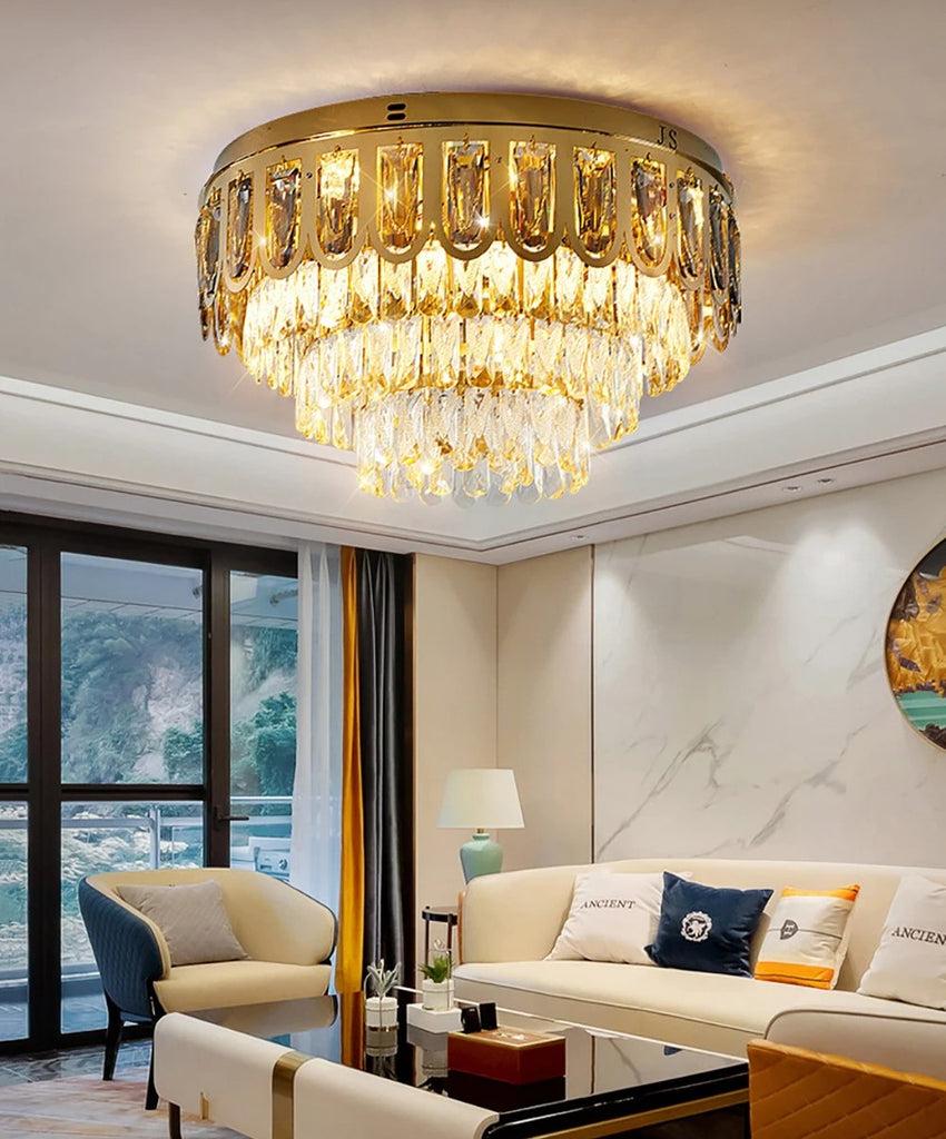 Lixra Golden Round Flush Mount Lighting