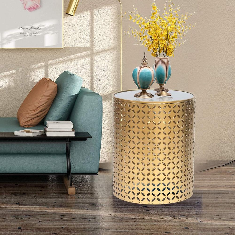 Lixra Golden Touch Stylish Set Of Two Side Tables
