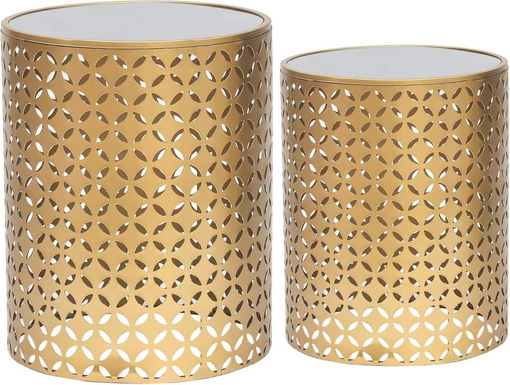 lixra Golden Touch Stylish Set Of Two Side Tables