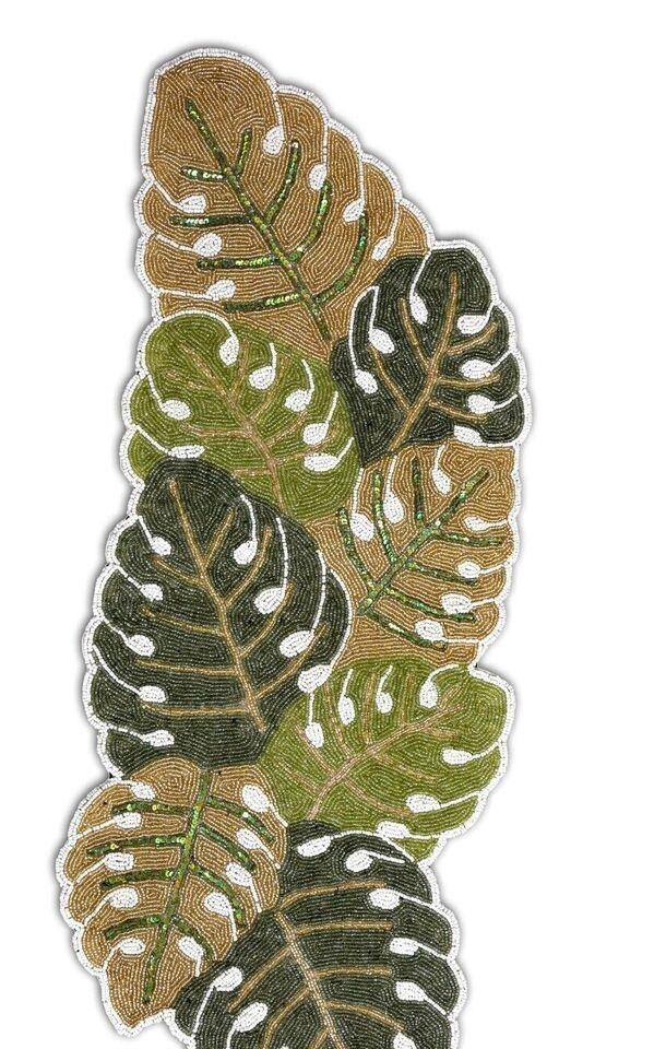 lixra Green Leaf Design Table Runner