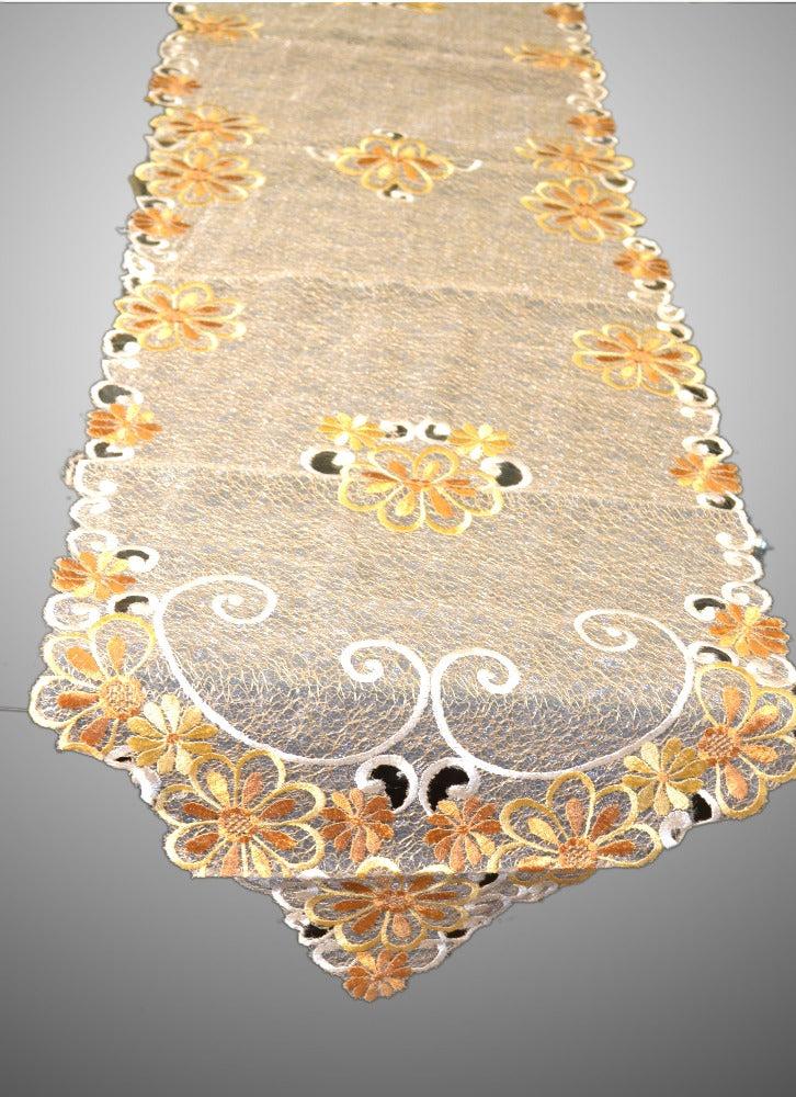 Lixra Handcrafted Floral Embroidered Table Runner