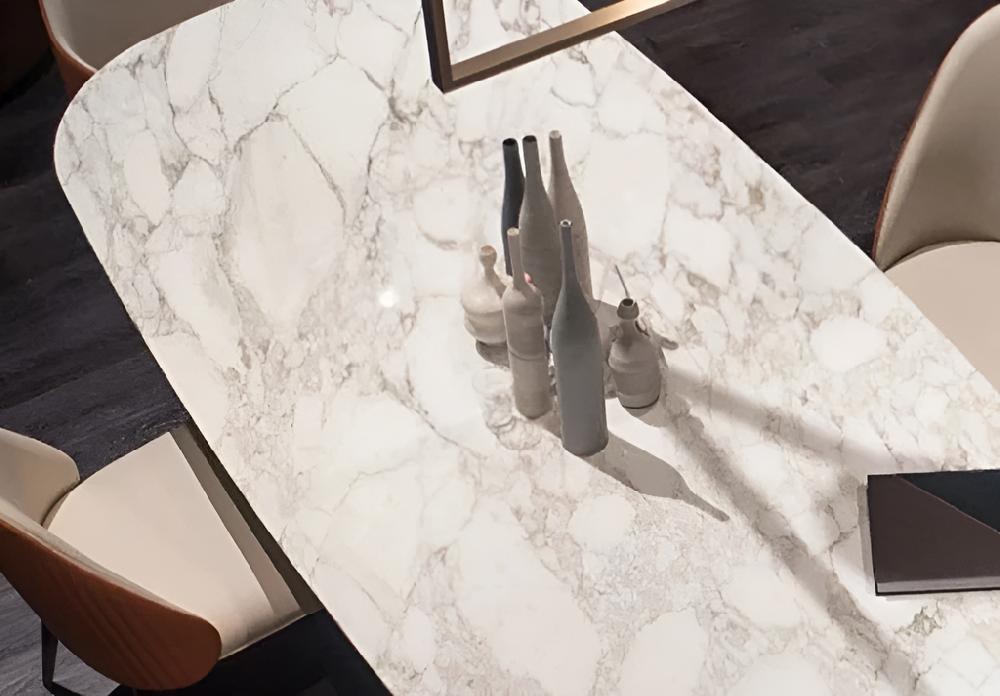Lixra High-Defined Marble Dining Table Set
