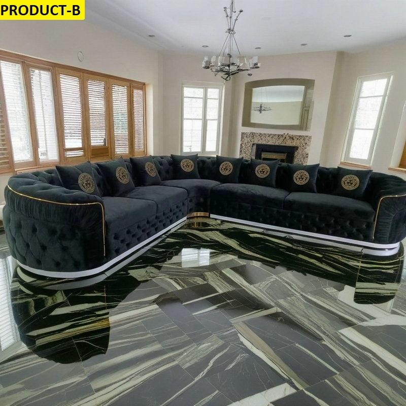 Lixra High End Velvet Fabric Sectional Sofa