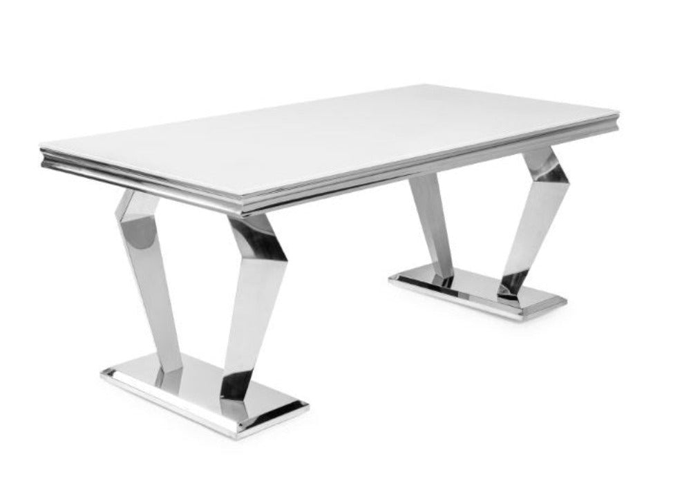 lixra High-Quality Sturdy Glass-Top Dining Table