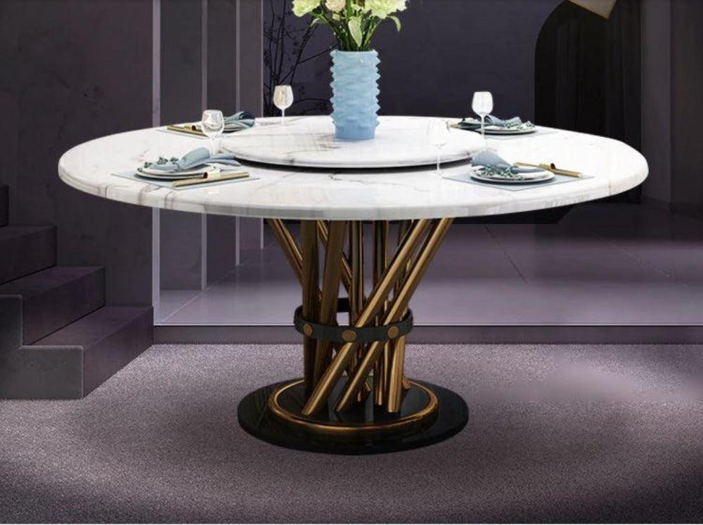 Lixra Home Delight Marble Dining Table Set