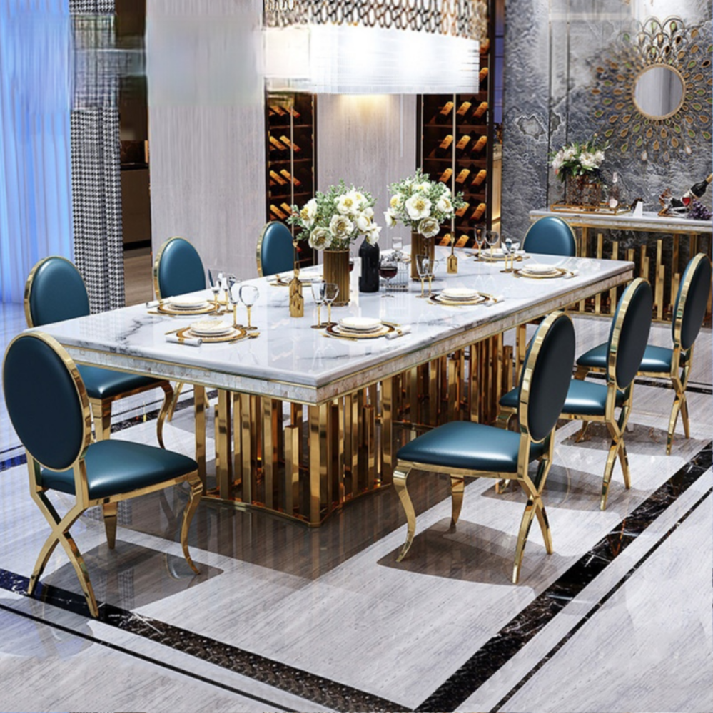 Lixra Home Desire Marble Dining Table Set