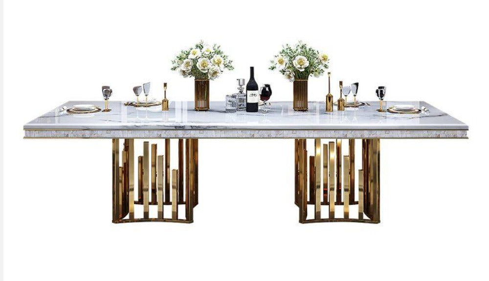 Lixra Home Desire Marble Dining Table Set