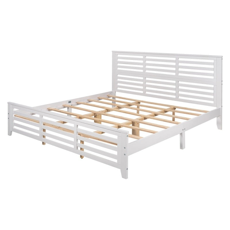 Lixra Horizontal Bar Hollow Platform Bed King Size