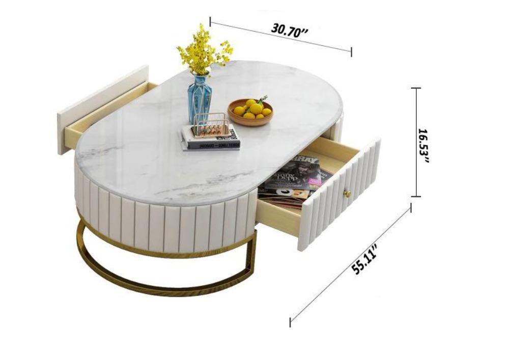 Lixra Iconic Style Marble Top Coffee Table