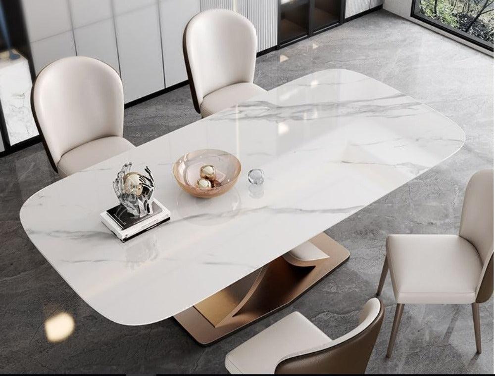 Lixra Illuminating Indoor Marble Dining Table Set