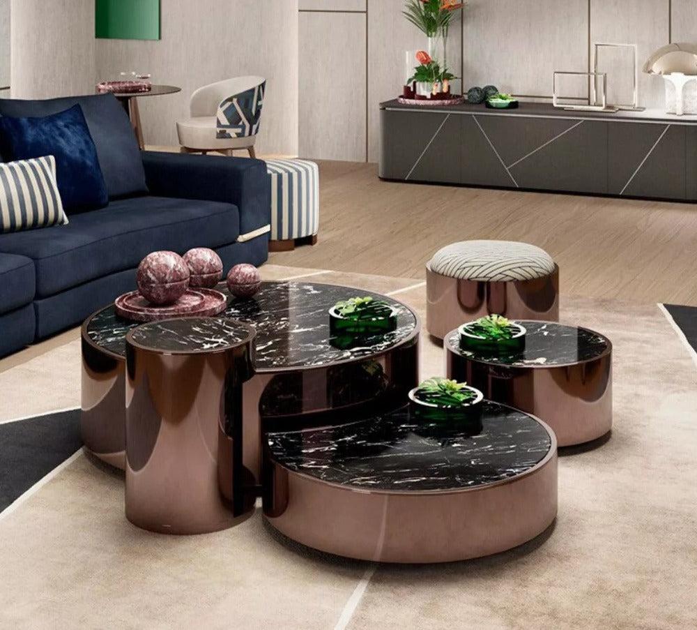 Lixra Impressive Marble-Top Modern Coffee Table