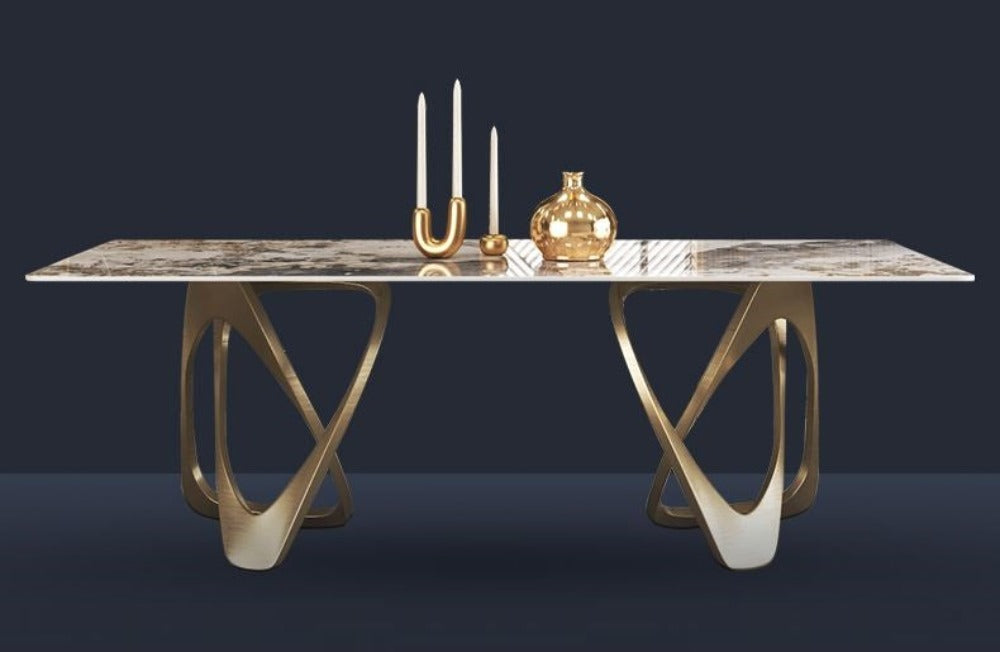 Lixra Incredible Look Marble Dining Table Set