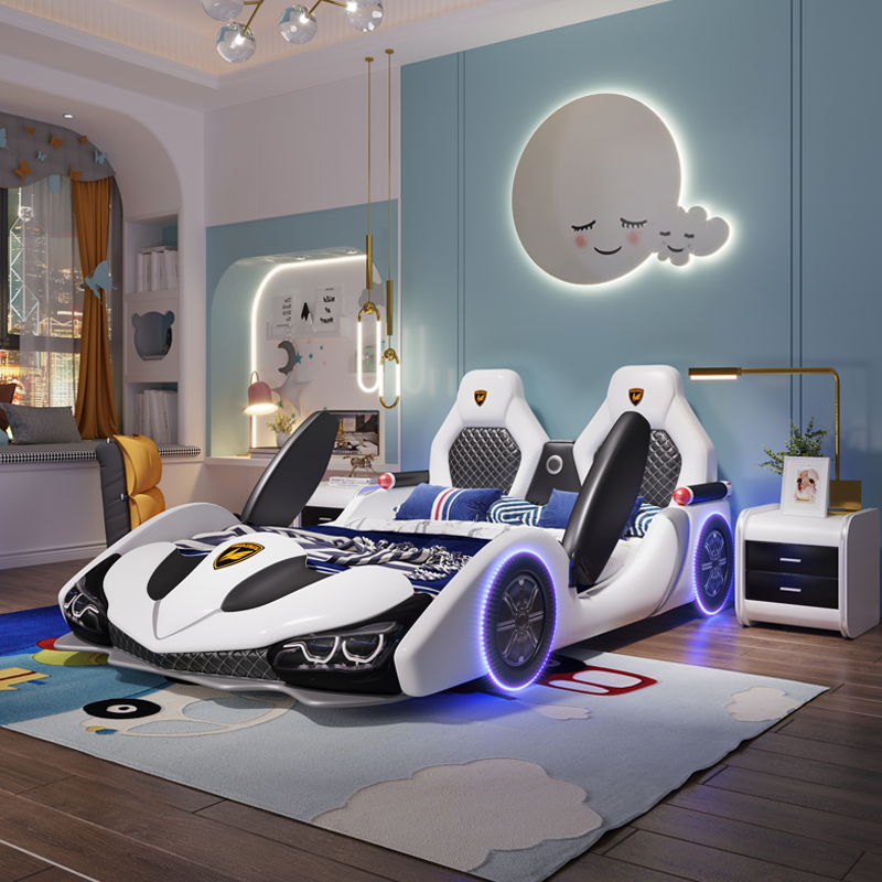 Lixra Innovative Car Design Leather Kids Bed
