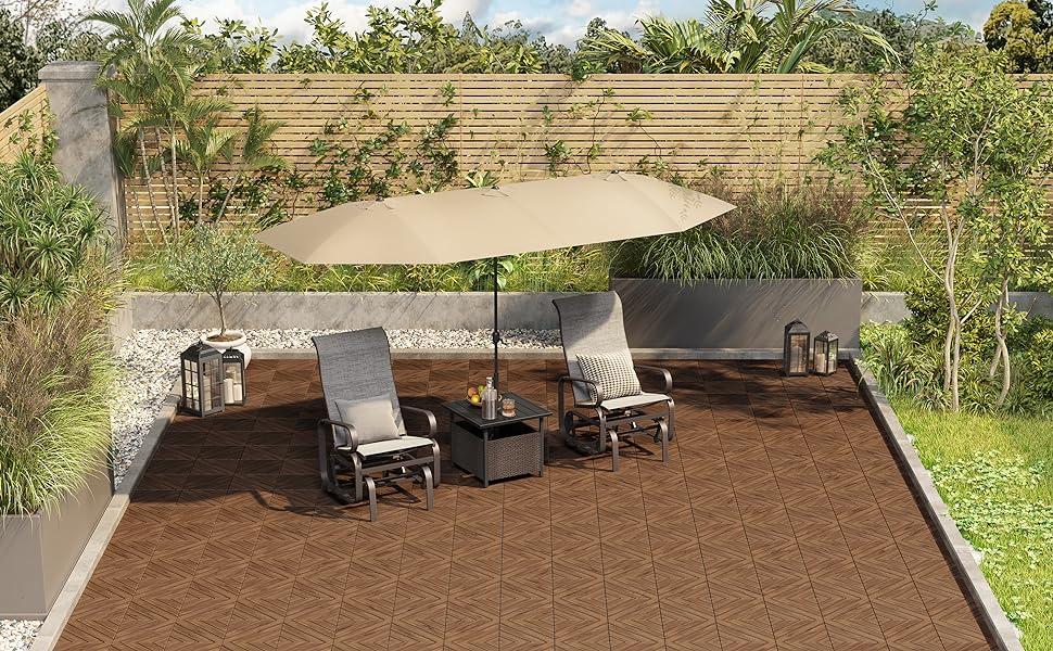 Lixra Interlocking Wooden Floor Tiles Set