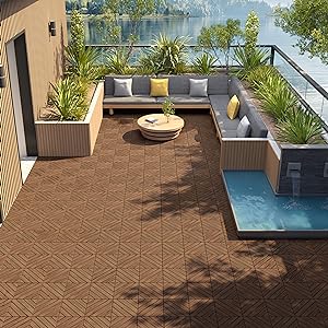 Lixra Interlocking Wooden Floor Tiles Set