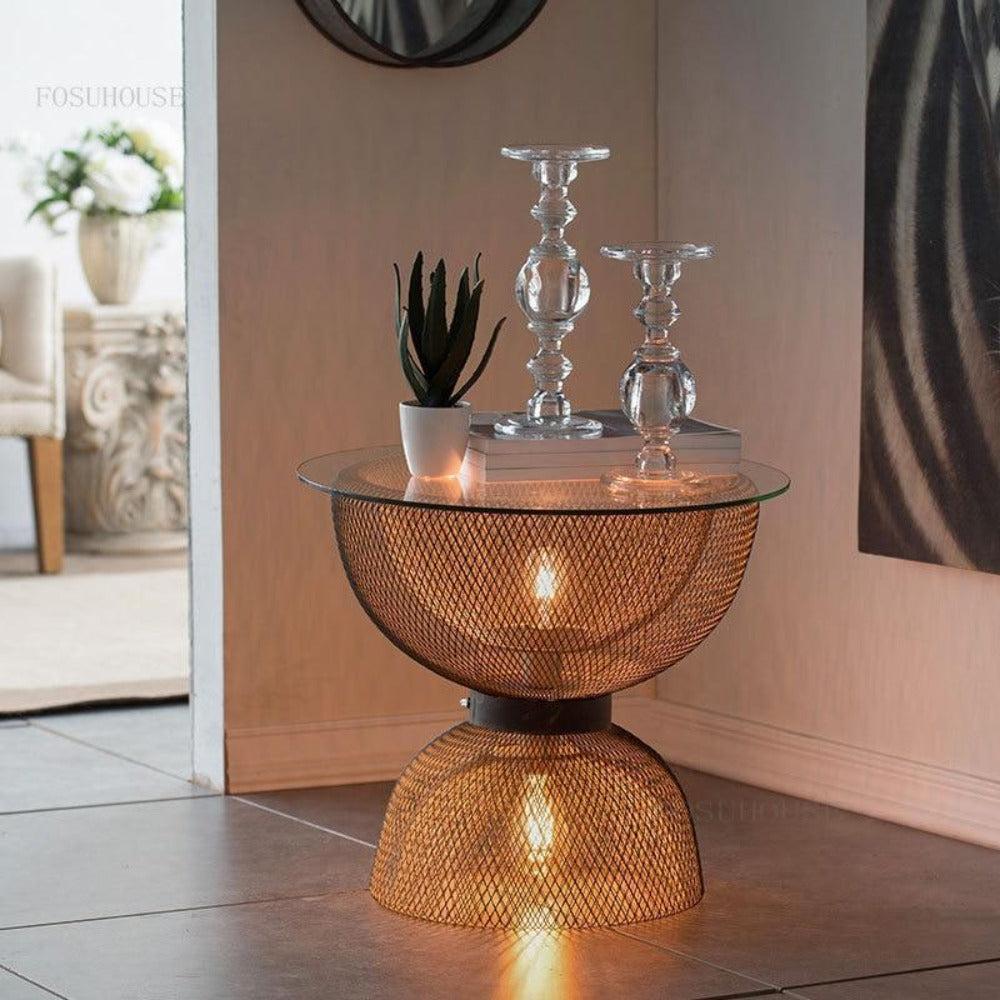 Lixra Iron Base Round Coffee Table
