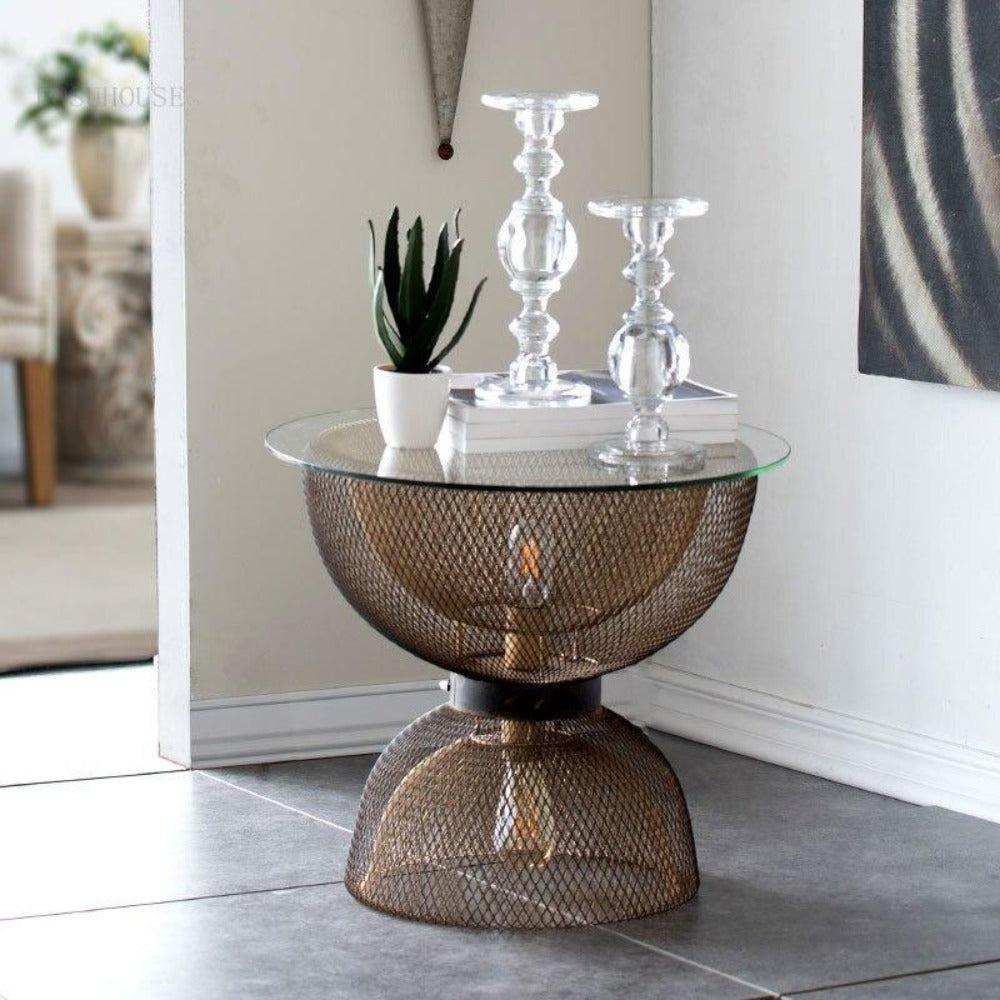 Lixra Iron Base Round Coffee Table