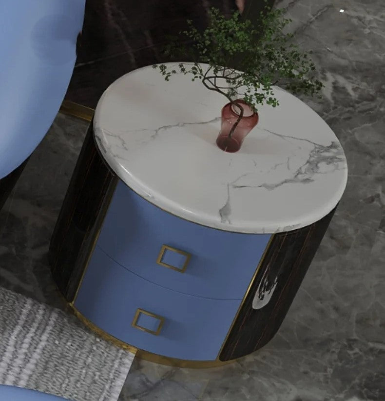 Lixra Italian Artistry Golden Border Side Tables