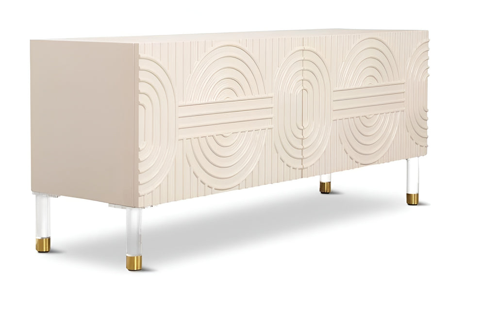 Lixra Italian Carved Wooden Modern Buffet Table
