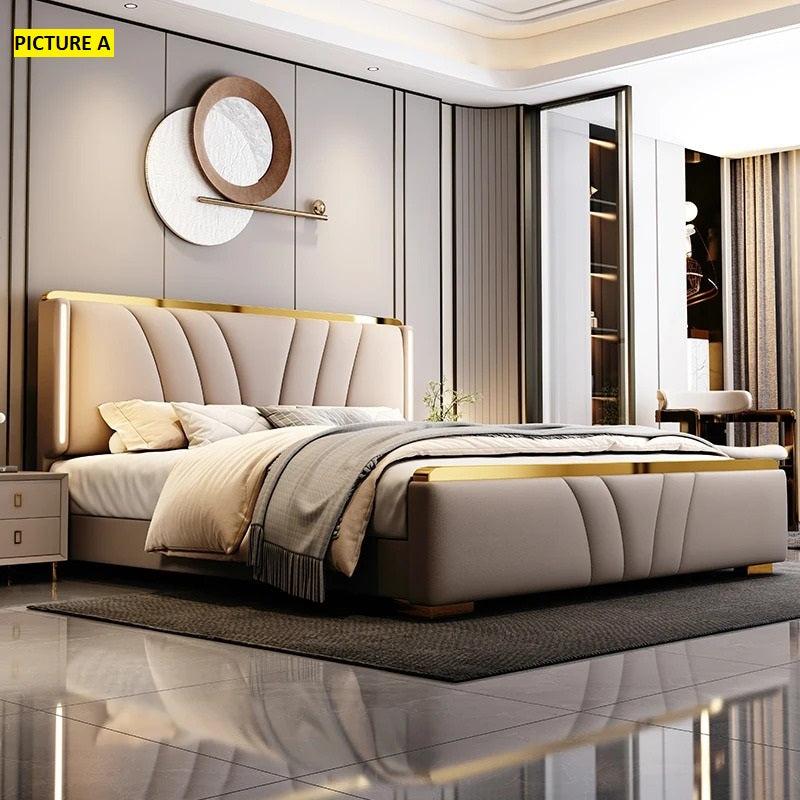 Lixra Italian Design Modern Leather Bed
