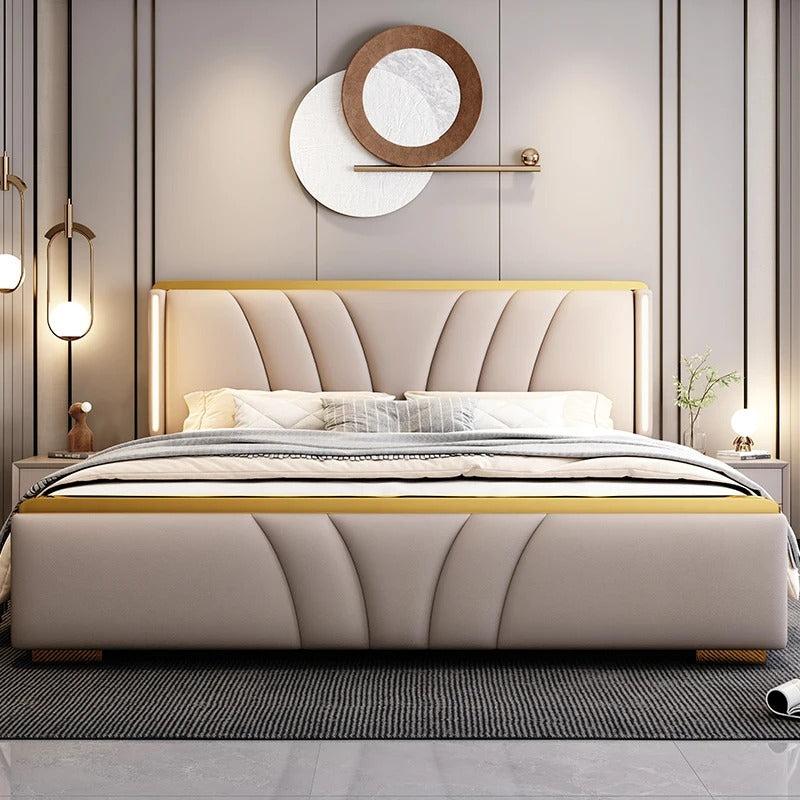 lixra Italian Design Modern Leather Bed
