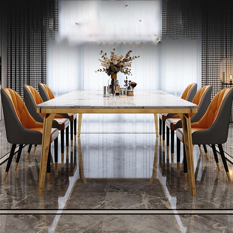 Lixra Italian Marble Dining Table Set