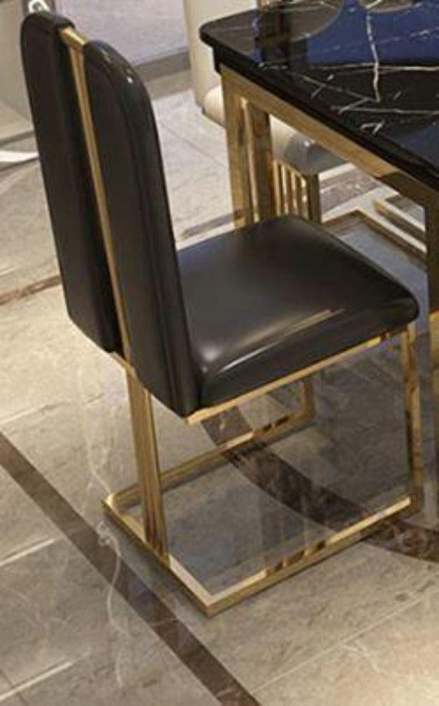 lixra Italian Marble Rectangular Dining Table Set