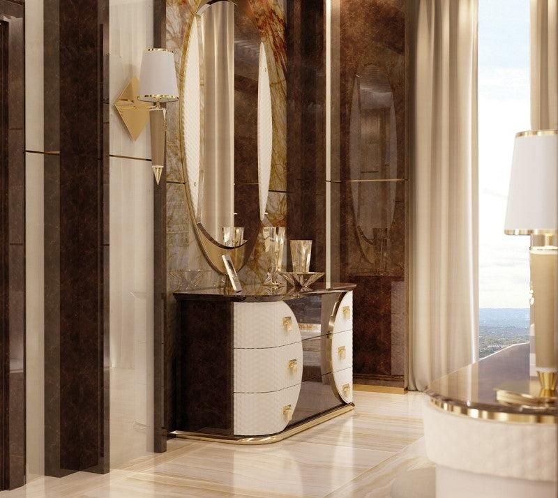 Lixra Italian Modern Dresser With Golden Handles