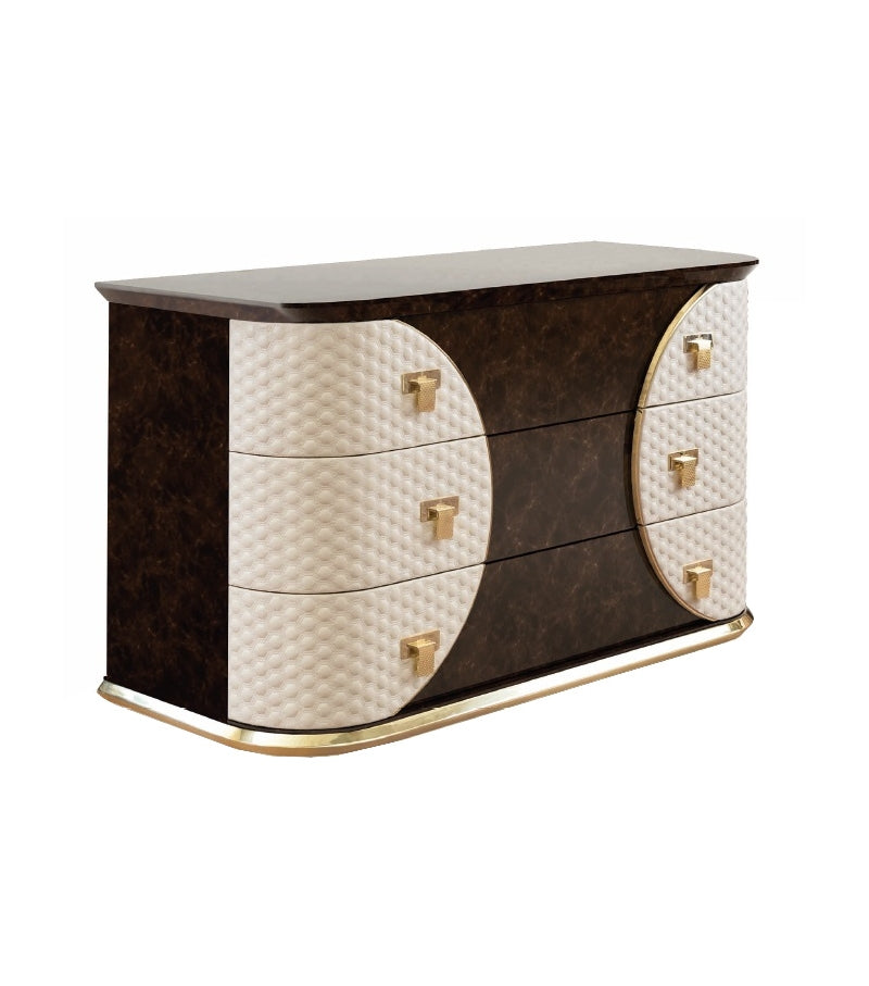 Lixra Italian Modern Dresser With Golden Handles
