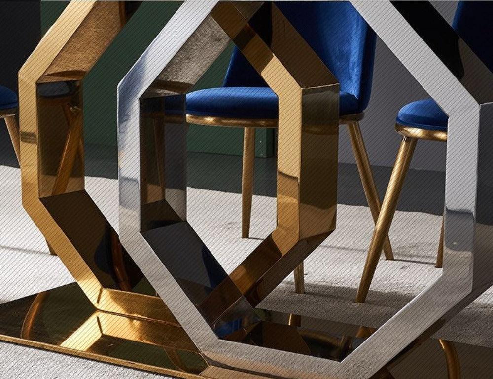 Lixra Italian Style Marble Dining Table Set