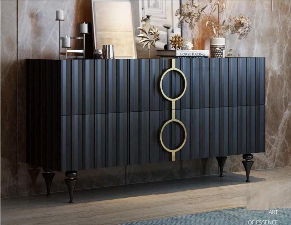 Lixra Italian Style Marble Top Wooden Dresser