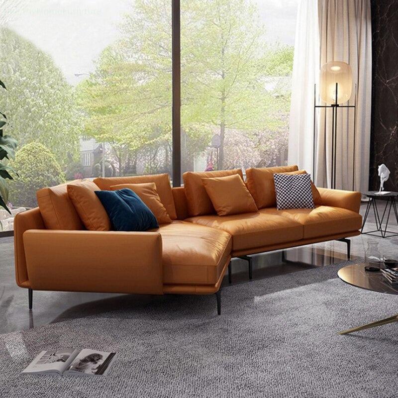 Lixra Italian Style Modern Leather Sectional Sofa