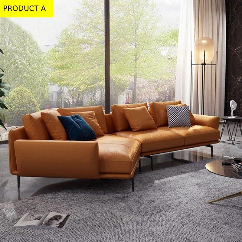 Lixra Italian Style Modern Leather Sectional Sofa