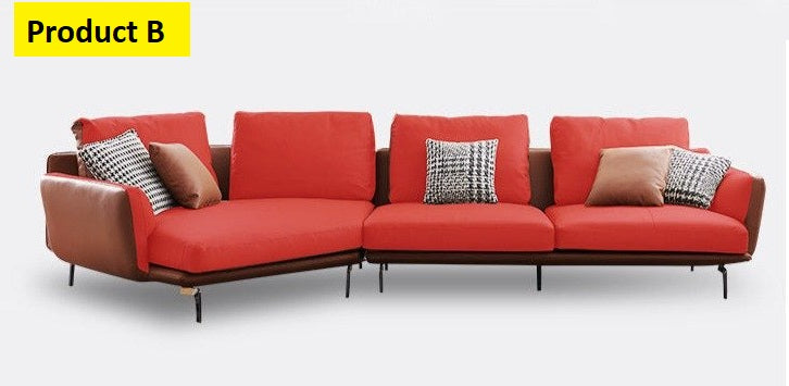 Lixra Italian Style Modern Leather Sectional Sofa