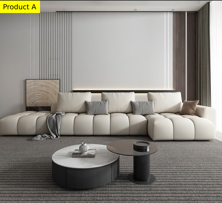 Lixra L-Shape Comfy Leather Sectional Sofa