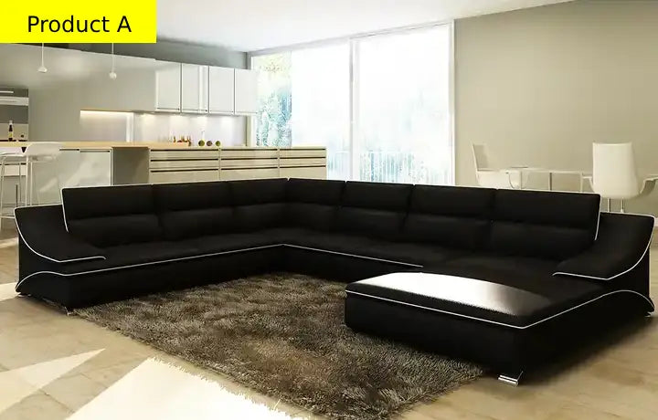 Lixra L-Shaped Elegance Leather Sectional Sofa