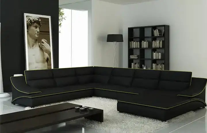 Lixra L-Shaped Elegance Leather Sectional Sofa