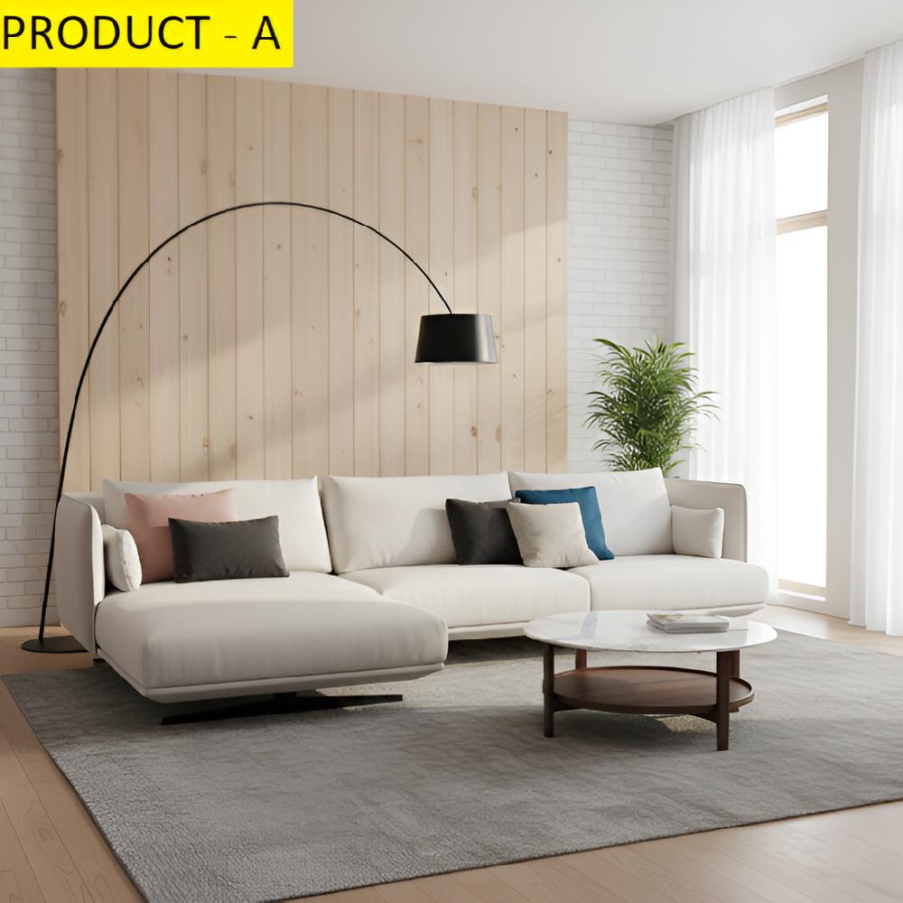 Lixra L-Shaped Fabric Sectional Sofa Set