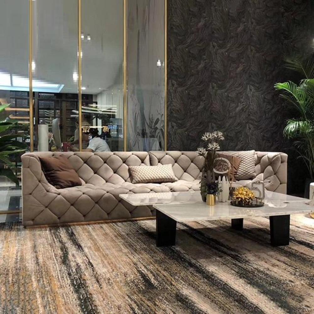 Lixra Large Spacious Chesterfield Fabric Sofa