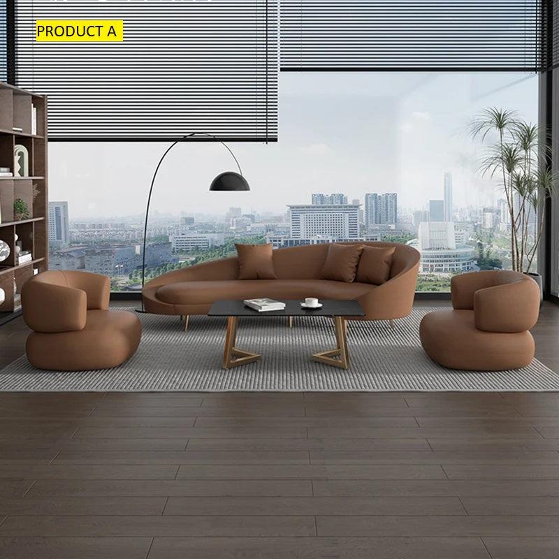 Lixra Lavish Leather Upholstered Sofa-Set