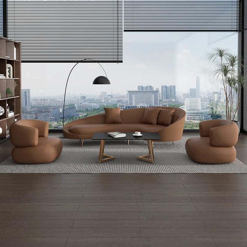 lixra Lavish Leather Upholstered Sofa-Set