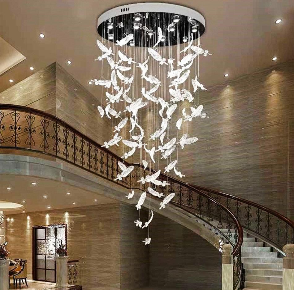 lixra Leaf Shaped Modern LED Glass Chandelier
