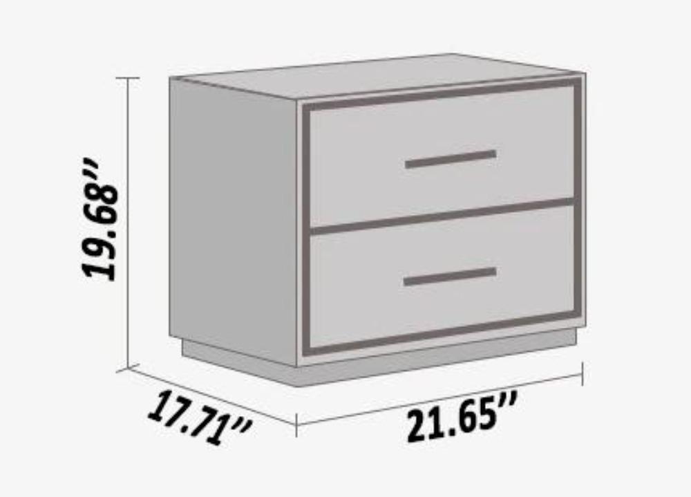 Lixra Leather Finish Wooden Night Stand