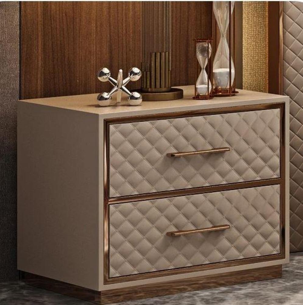 lixra Leather Finish Wooden Night Stand