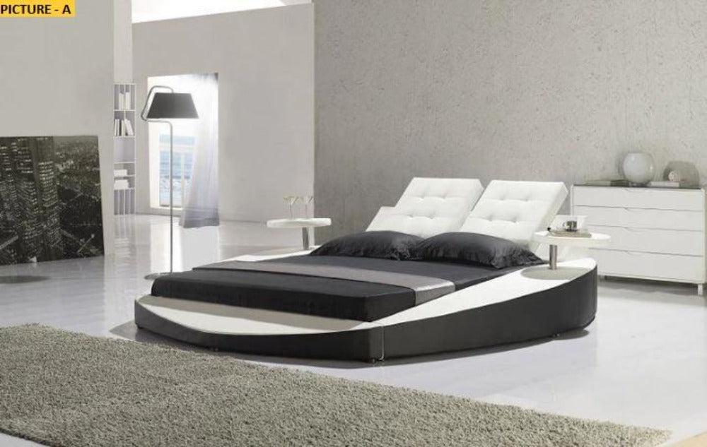 Lixra Leather Multifunctional Modern Round Bed