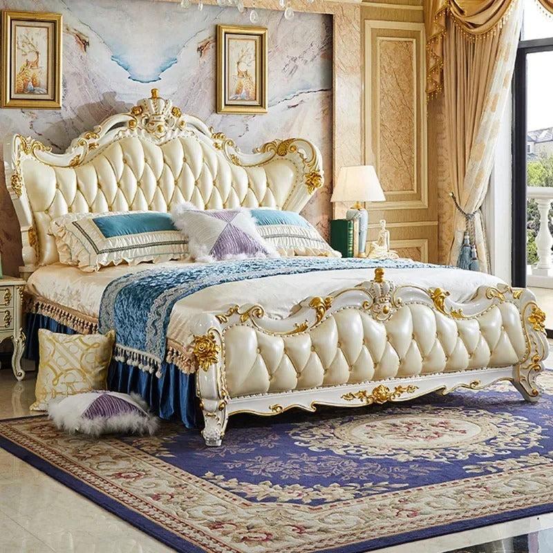 Lixra Leather Tufted European Design Bed