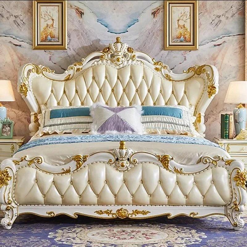 Lixra Leather Tufted European Design Bed