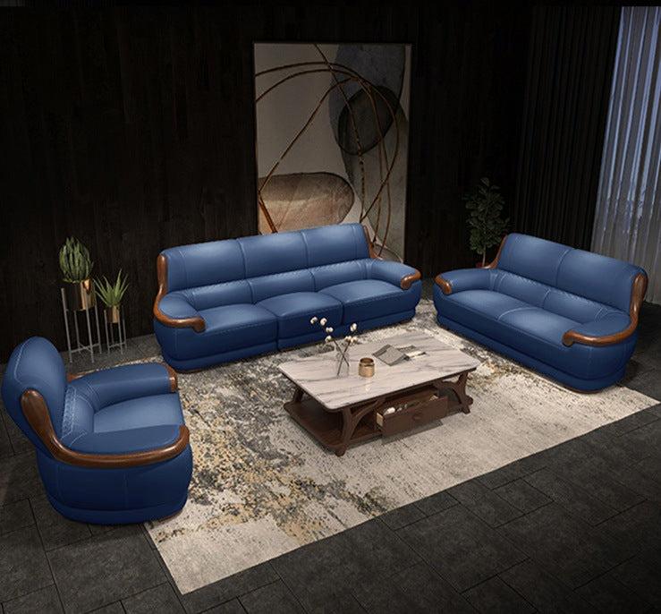 Lixra Leather Upholstered Indoor Wooden Sofa Set