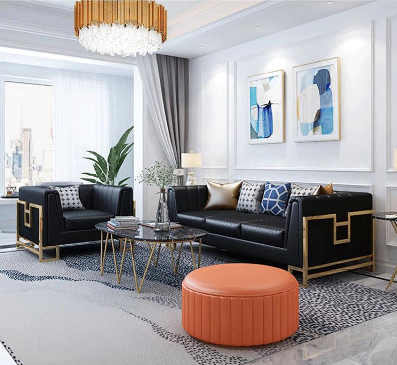 Lixra Leather Upholstered Sofa Set For Living Room