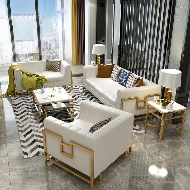 lixra Leather Upholstered Sofa Set for Living Room